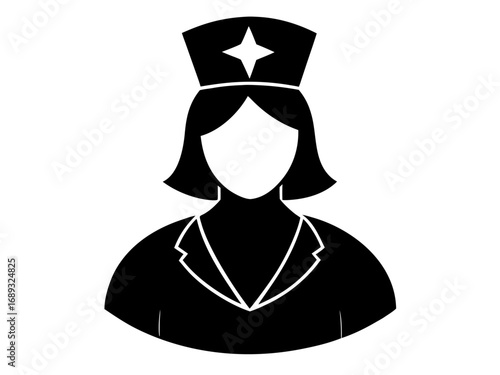 Nurse  black silhouette vector,nurse icon