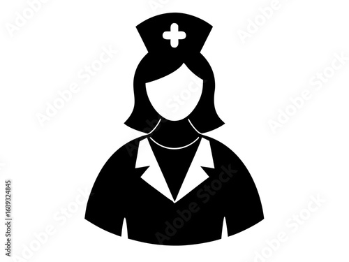 Nurse  black silhouette vector,nurse icon