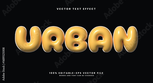 Urban 3d inflated Style editable text effect template