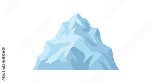 Stylized Iceberg with Sharp Edges and Light Blue Hue.