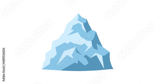 Stylized Iceberg with Angular Features and Light Blue Hue.