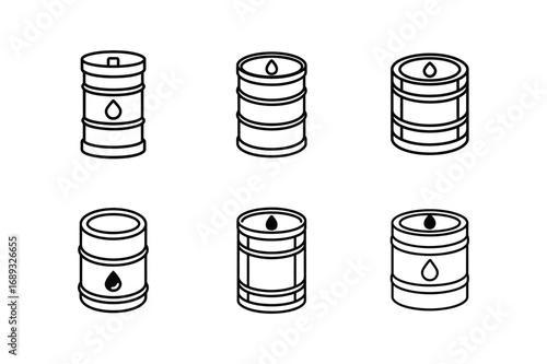oil barrel icon line art vector illustration
