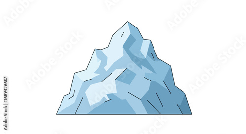 Cartoon Iceberg with Jagged Edges and Light Blue Hue.