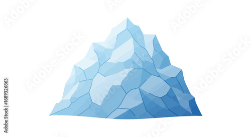 Cartoon Iceberg with Jagged Edges and Blue Tones.