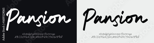 Pansion Hand drawn vector alphabet. Modern monoline signature script font. Elegant Signature Font. Best Alphabet Beautiful Calligraphy Signature Font. vector illustration 
