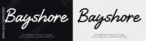 Bayshore signature Font Calligraphy Logotype Script Brush Font Type Font lettering handwritten. vector illustration 
