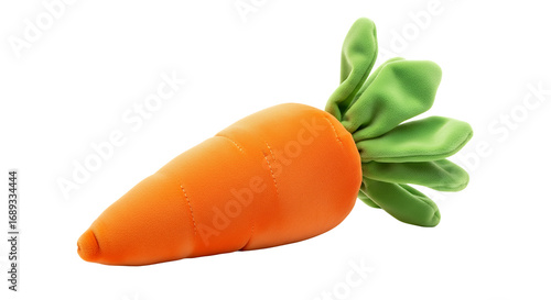 Orange Carrot Plush Toy Isolated on White Background for Healthy Eating and Pet Supplies