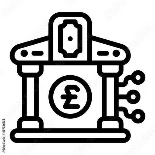 icon bank transaction with style outline