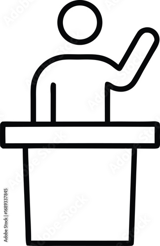 podium speaker outline vector icon