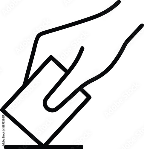 Hand voting ballot box icon vector illustration