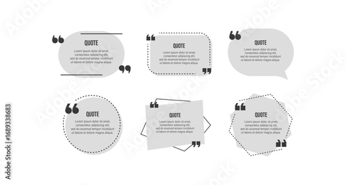 Minimalist quote bubbles collection with geometric shapes and modern design