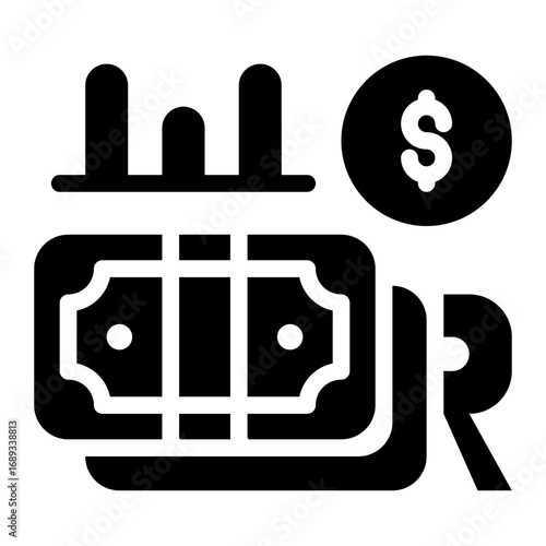 icon money rupee with style glyph