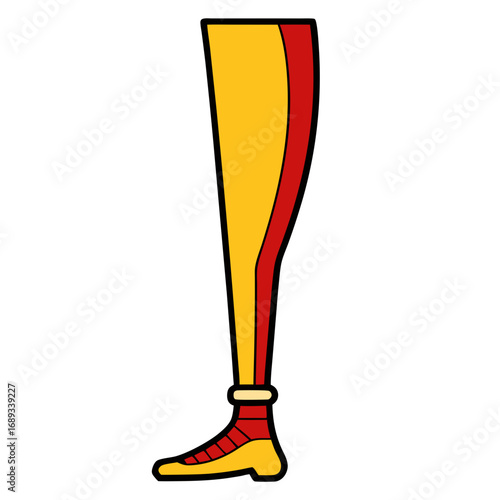 Vibrant prosthetic leg design with bold colors, representing mobility, accessibility, and modern medical innovation, perfect for healthcare marketing and awareness campaigns