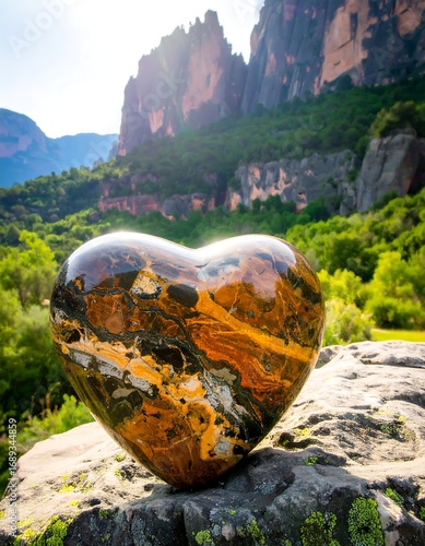 Heart-shaped stone in nature (1)