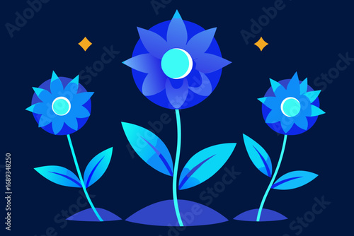blue and white flowers