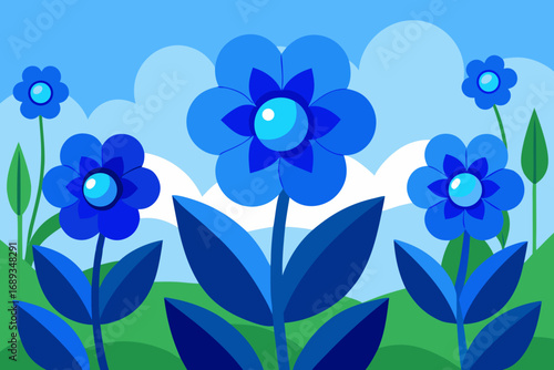 blue floral background
