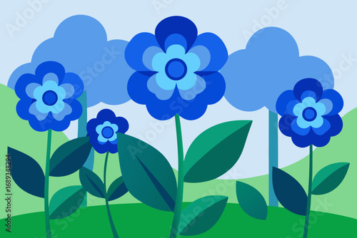 blue flowers background