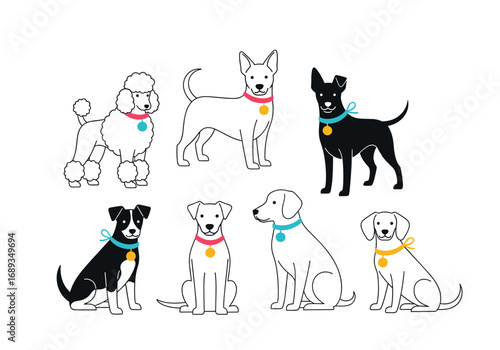 A delightful collection of adorable dogs in various poses and colors ready to receive their well-earned awards