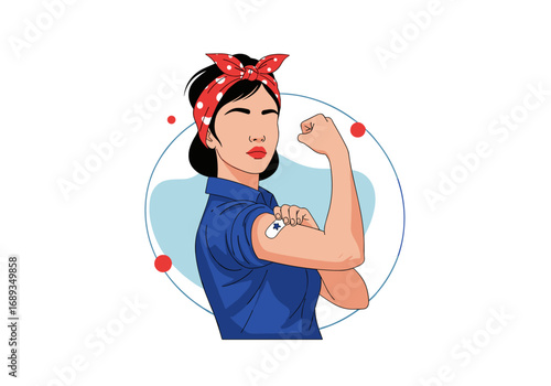 Empowered woman shows strength and resilience demonstrating unity and determination for a better future