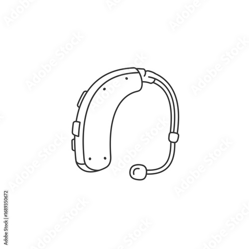Line Drawing of a Behind The Ear Hearing Aid