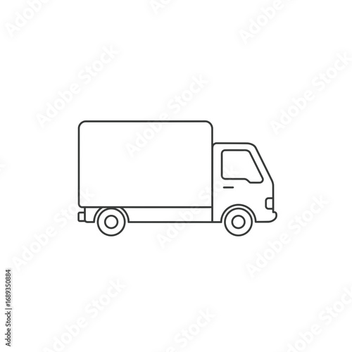 Line Drawing of a Delivery Truck