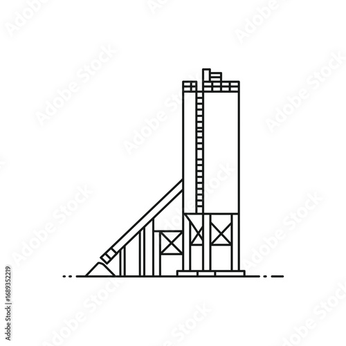Line Drawing of Industrial Silo Structure