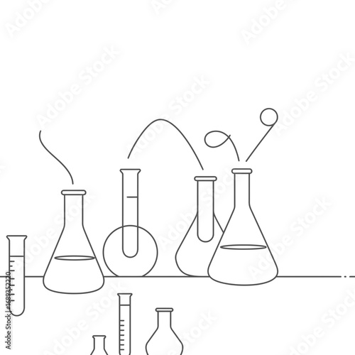Line Drawing of Laboratory Glassware