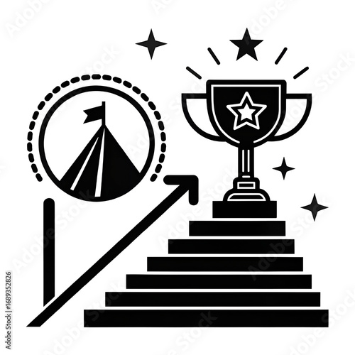 Watercolor graduation cup with gold medal and school emblem on a white background, clipart, vector illustration for packaging design