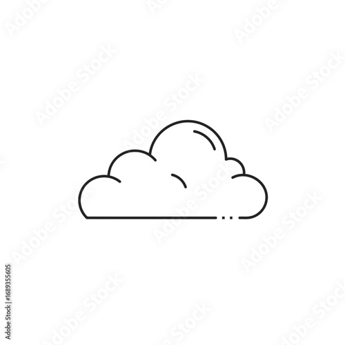 Simple Line Art Cloud Icon Illustration
