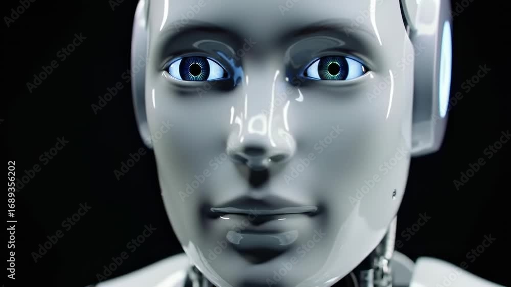 Close-up of a futuristic robot head Close-up of a futuristic robot head