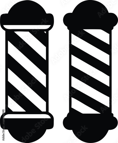 Barber Pole Silhouette Vector – Classic Barbershop Design