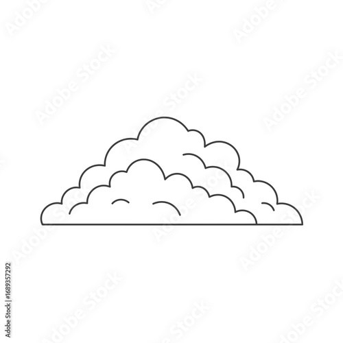 Simple Line Drawing of a Bush or Cloud-like Formation