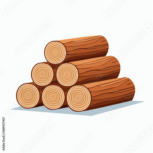 Tas de bûches de bois, arrière plan blanc