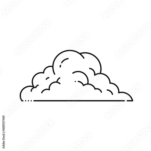 Simple Line Drawing of a Cloud
