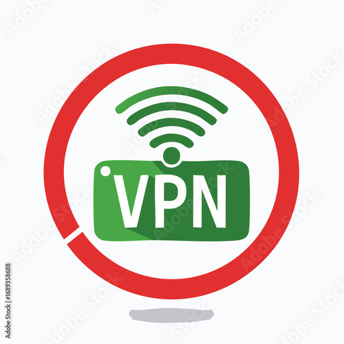Joli pictogramme coloré pour application VPN, sécurité internet, protection des données, WI-FI 