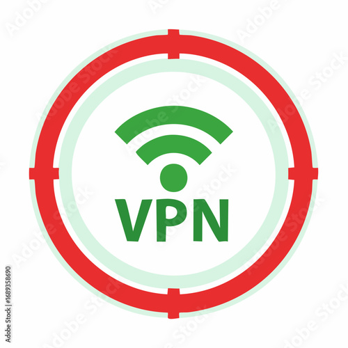 Joli pictogramme coloré pour application VPN, sécurité internet, protection des données, WI-FI 