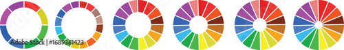 Color wheel palette.  Different color set. Rainbow spectrum in circular palette.