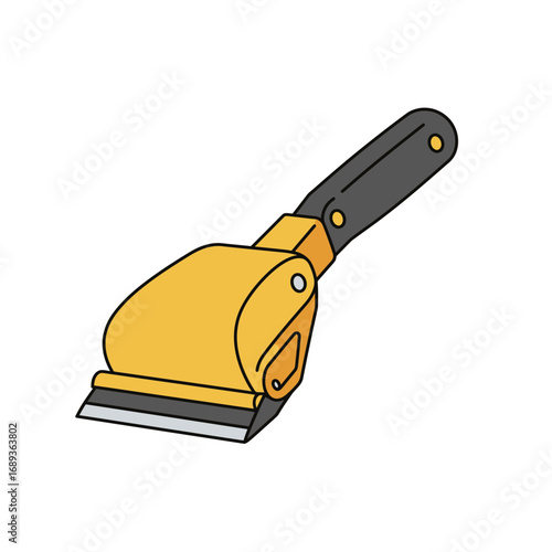 Yellow and Black Handheld Paint Scraper Tool