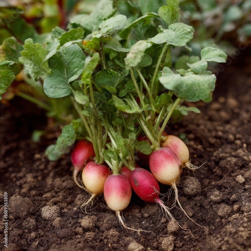 Fresh radishes just harvested, a vibrant display of nature's bounty
