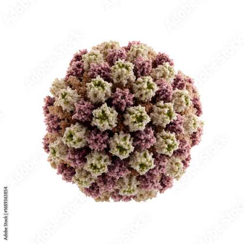 Microscopic 3D Render of a Virus Particle
