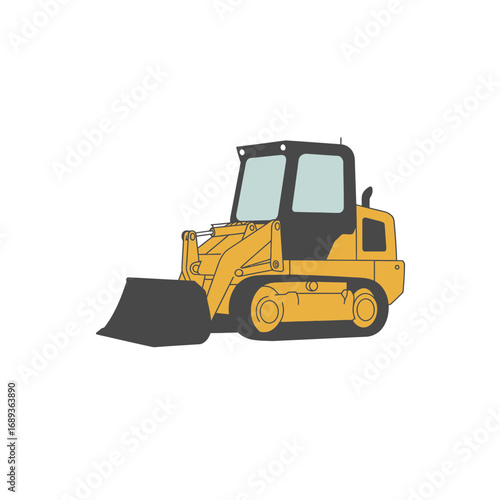 Yellow and Gray Compact Track Loader Illustration
