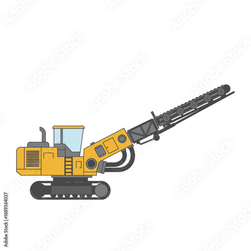 Yellow and Gray Industrial Trencher on Tracks