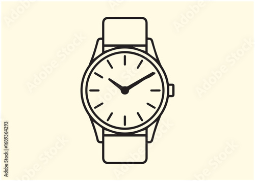 Classic wrist watch Line art Vector design