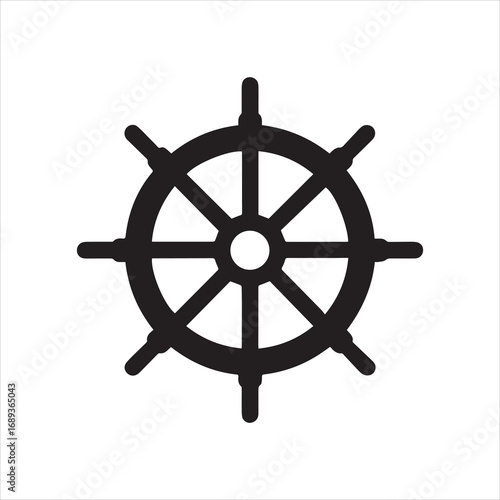 ship wheel steering icon vector illustration