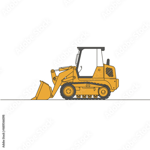 Yellow Track Loader Illustration