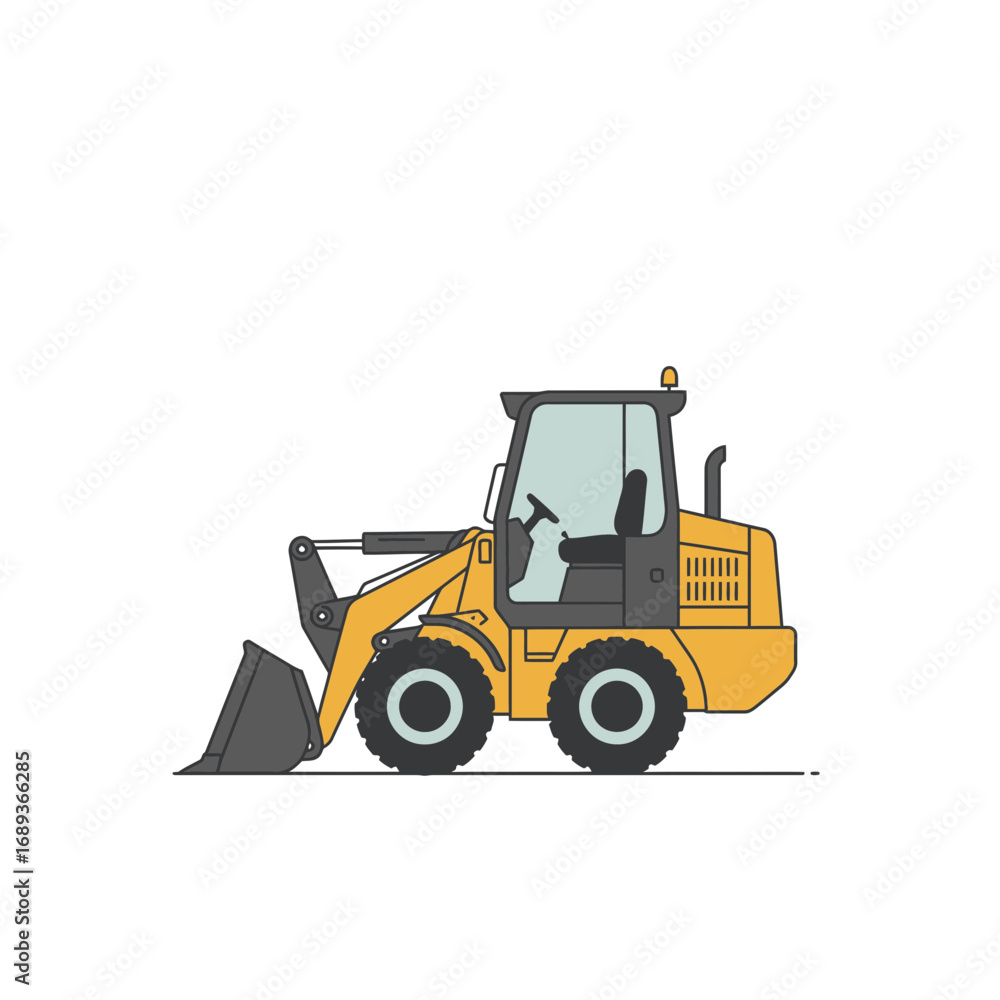 Naklejka premium Yellow Wheel Loader Illustration