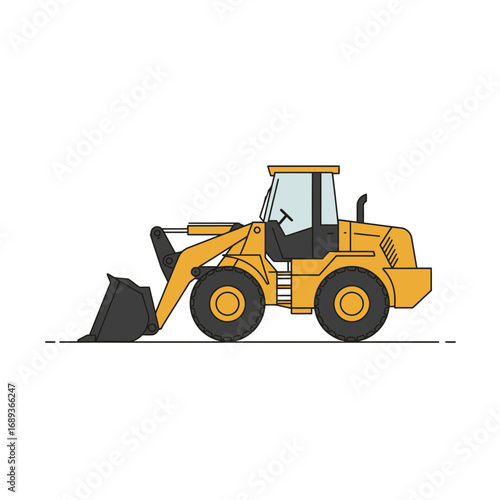 Yellow Wheel Loader Illustration