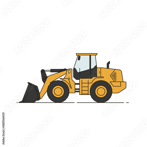 Yellow Wheel Loader Illustration