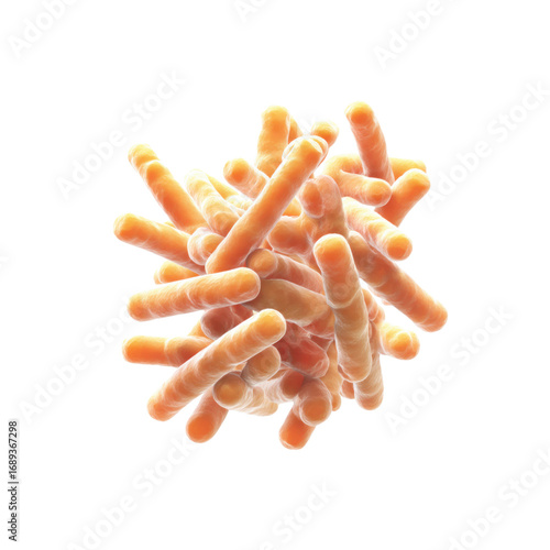 3D Render of Bifidobacteria Cluster - Probiotic Gut Bacteria
