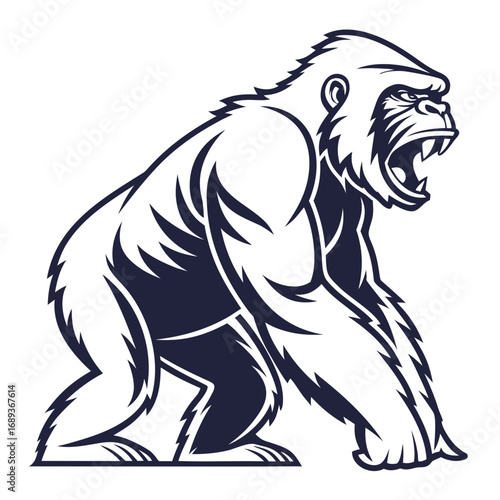 Lion vector illustration of a wild animal tattoo design